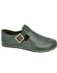 Dark Green Wide Toe Leather Shoes