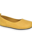Wide Yellow Leather Walking Shoes