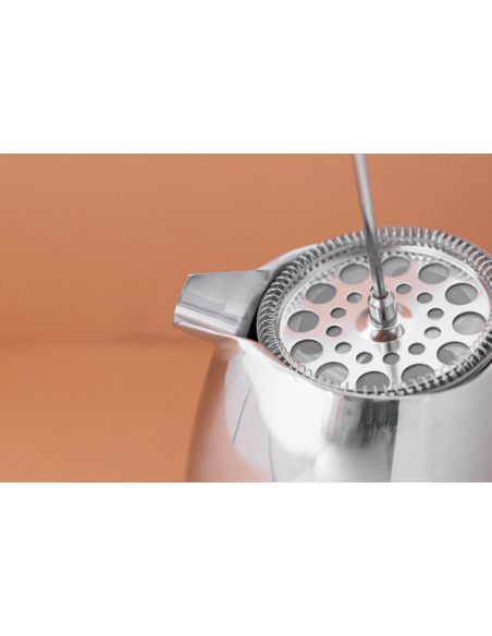 Silver Double Wall Insulated Eight Cup Coffee Maker 1 Liter