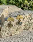 Labradorite Moon Earrings