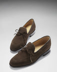 Brown Suede Goodyear Welted Laced Loafers