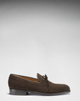 Brown Suede Goodyear Welted Laced Loafers