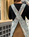 Cross Back Apron in Seeds Aqua