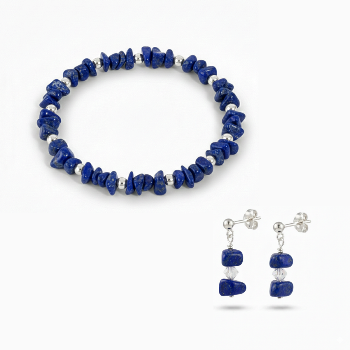 Lapis Lazuli Bracelet and Earring Set