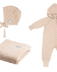 Happiness Baby Gift Set with Blanket Romper and Bonnet