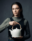 Large Herbal Teapot - Classic White Design