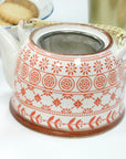 Large Herbal Teapot - Amber Design