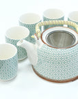 Large Herbal Teapot - Green Mosaic Design