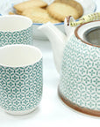 Large Herbal Teapot - Green Mosaic Design