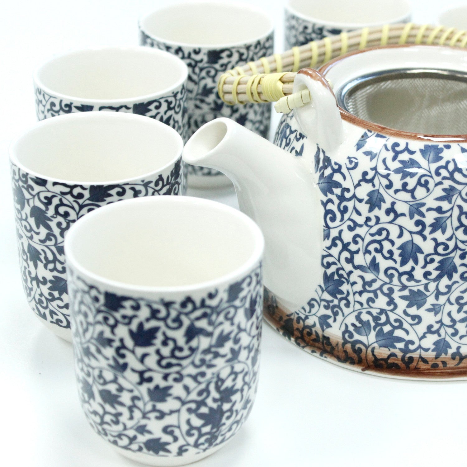 Large Herbal Teapot - Blue Pattern Design