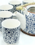 Large Herbal Teapot - Blue Pattern Design