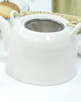Large Herbal Teapot - Classic White Design