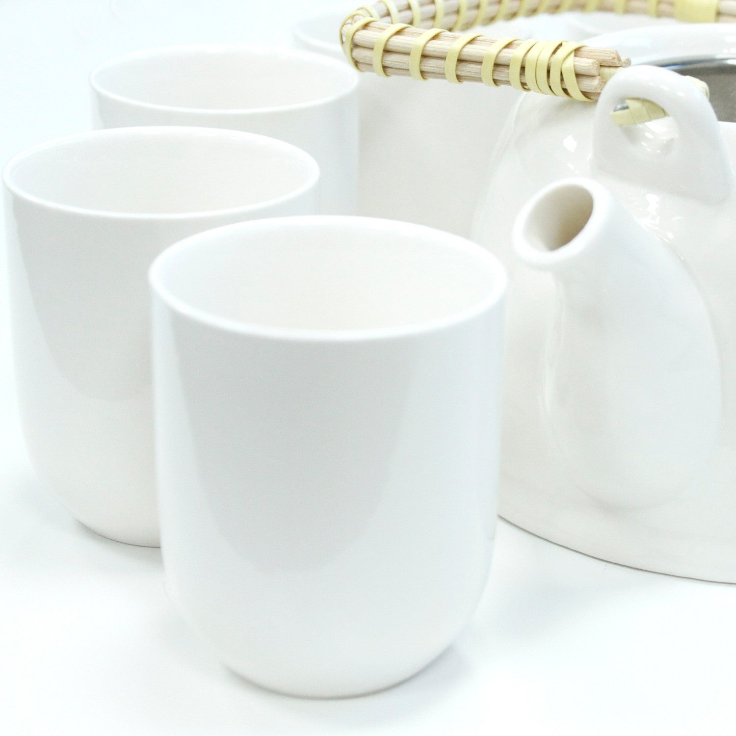 Large Herbal Teapot - Classic White Design