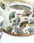 Large Herbal Teapot - China Fan Design