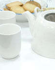 Large Herbal Teapot - Classic White Design