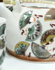 Large Herbal Teapot - China Fan Design