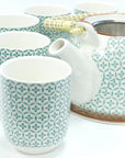 Large Herbal Teapot - Green Mosaic Design