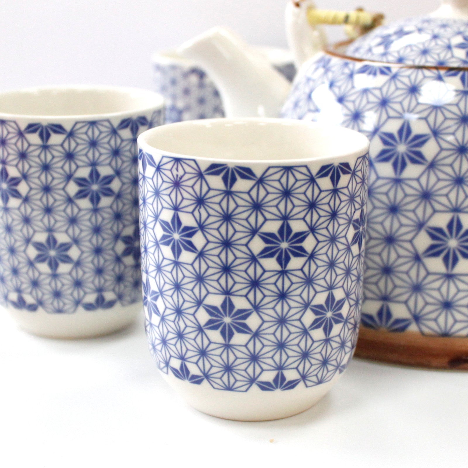 Large Herbal Teapot - Blue Star Design
