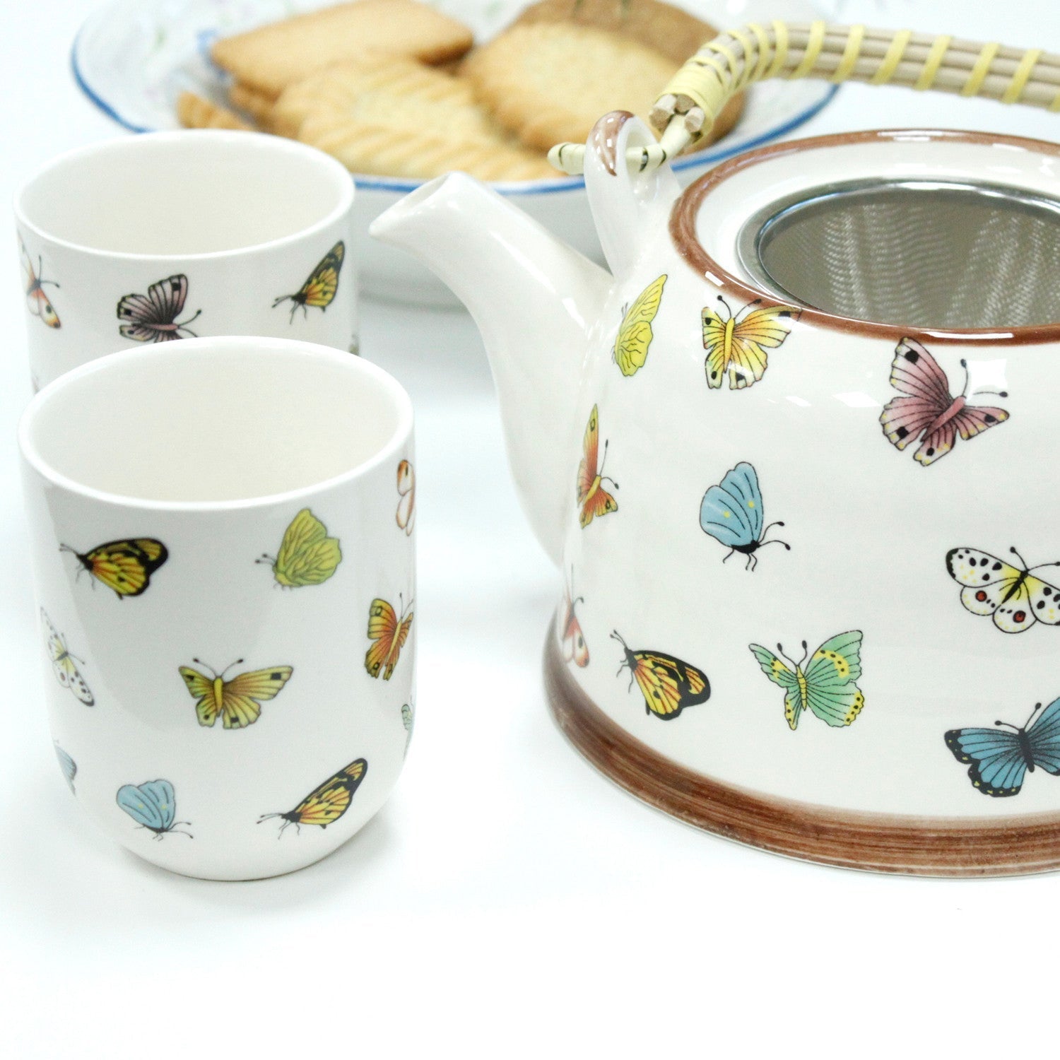 Large Herbal Teapot - Butterfly Design