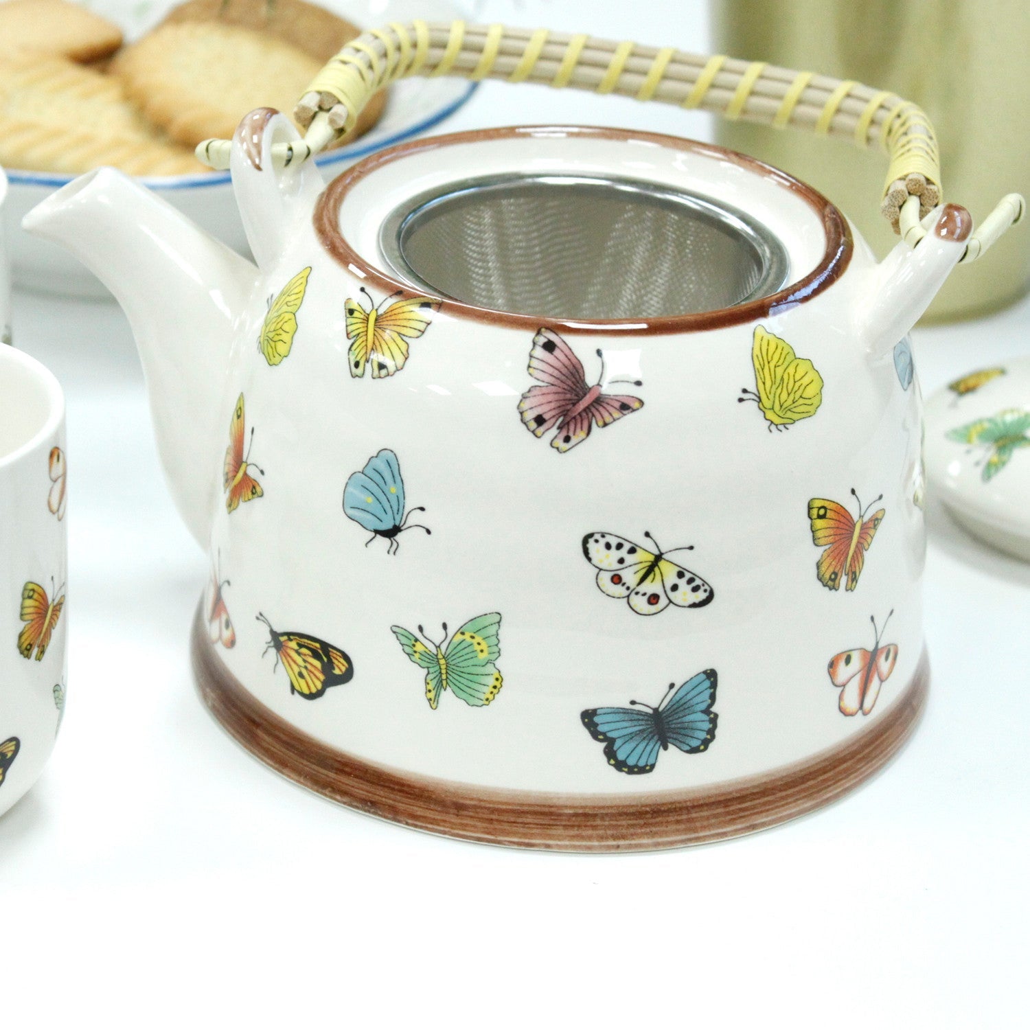 Large Herbal Teapot - Butterfly Design