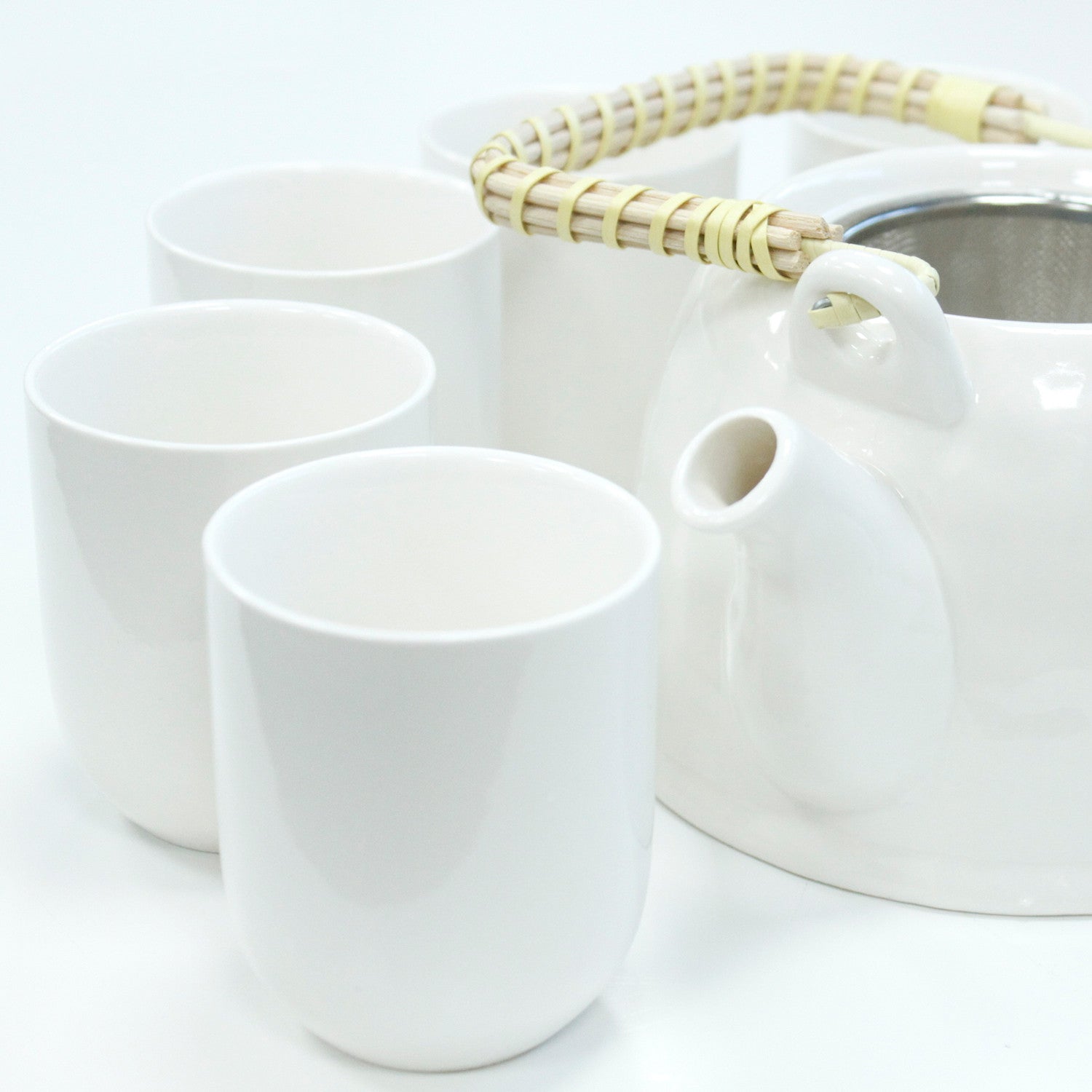 Large Herbal Teapot - Classic White Design