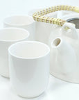Large Herbal Teapot - Classic White Design