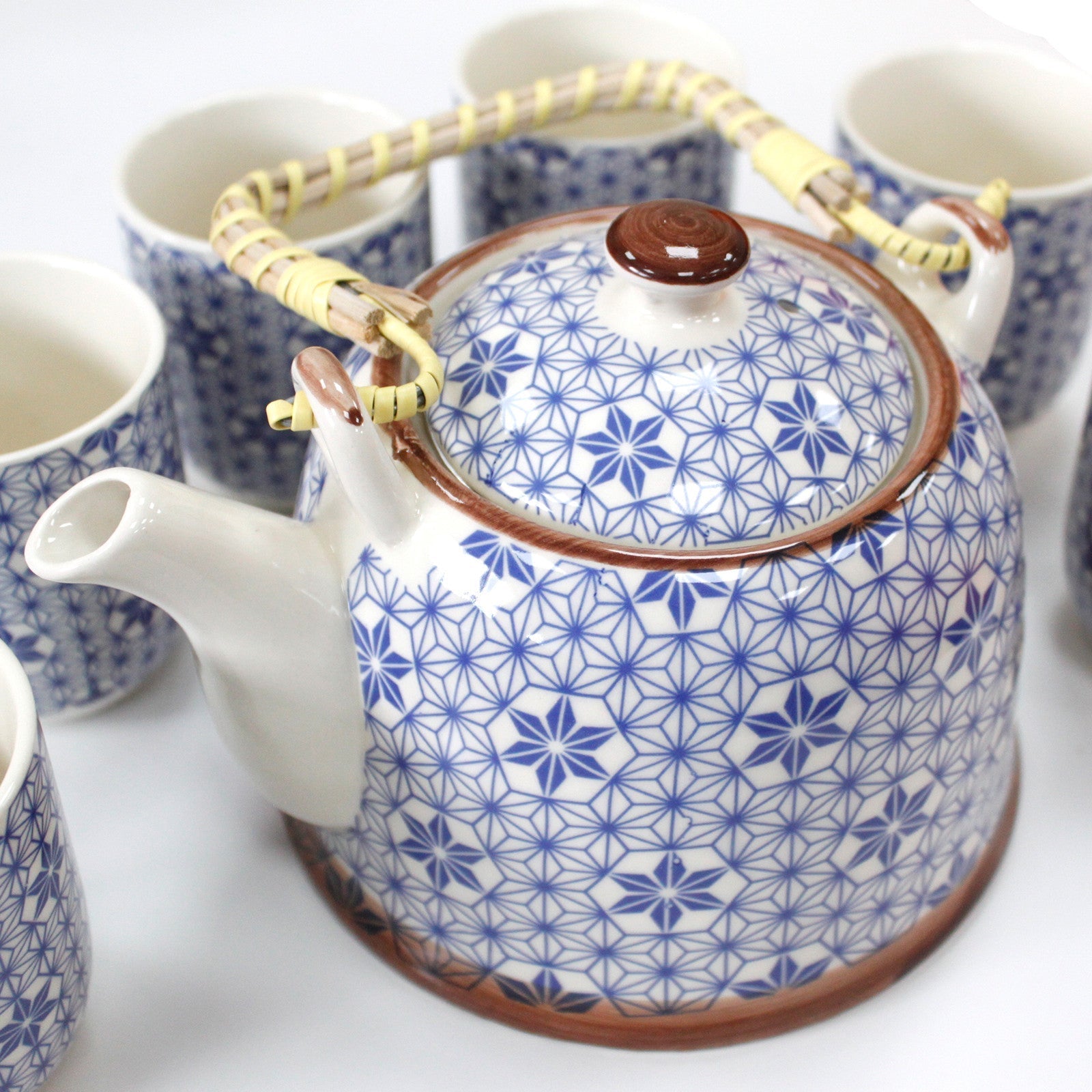 Large Herbal Teapot - Blue Star Design