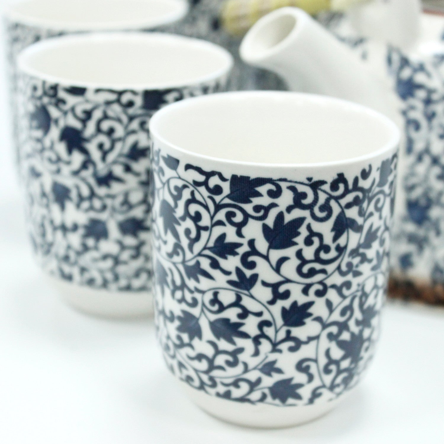 Large Herbal Teapot - Blue Pattern Design
