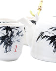 Large Herbal Teapot - White Stone Oriental Design