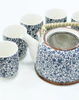 Large Herbal Teapot - Blue Pattern Design