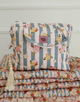 Makeup Bag Set in Blue Stripes