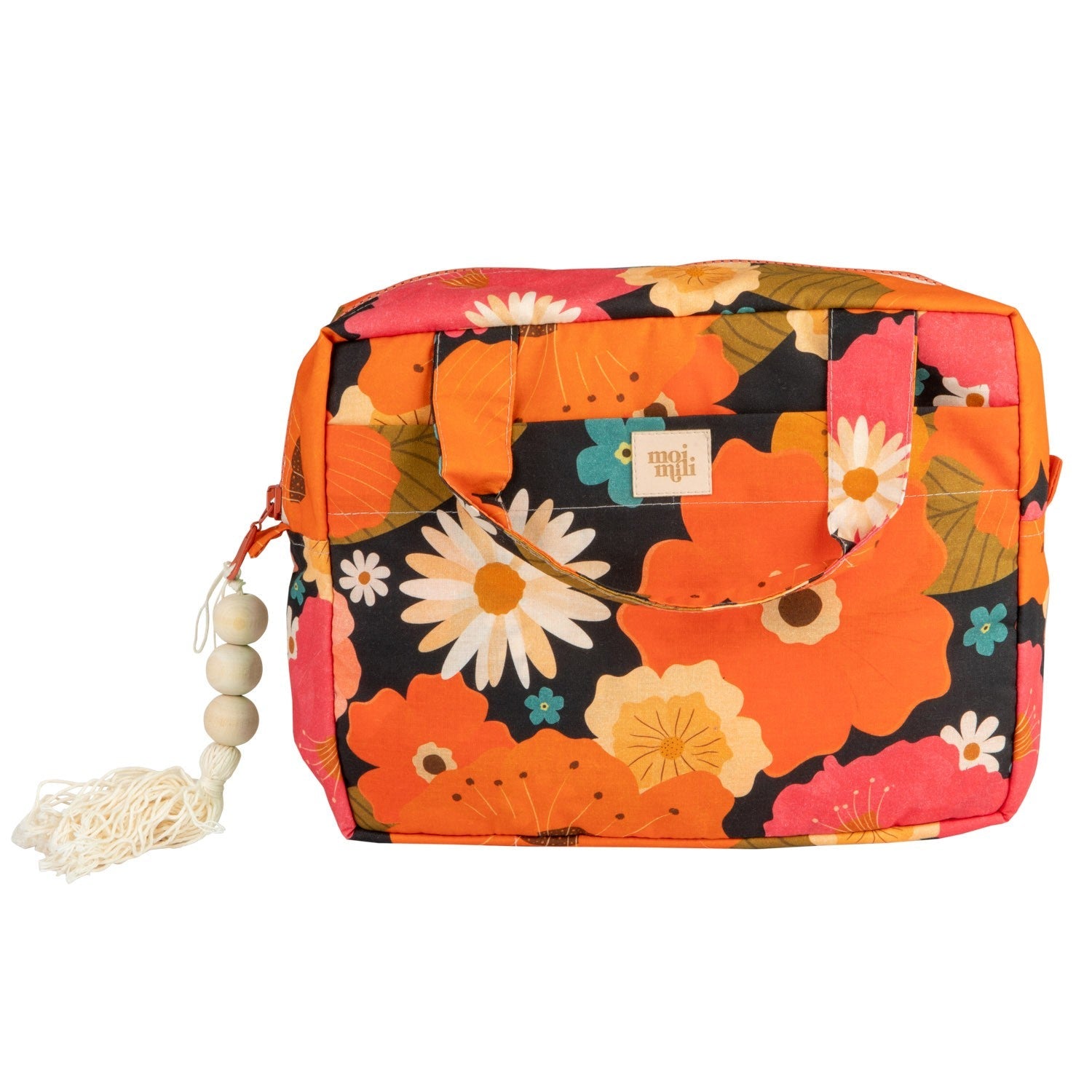 Large Makeup Bag Picnic with Floral Print