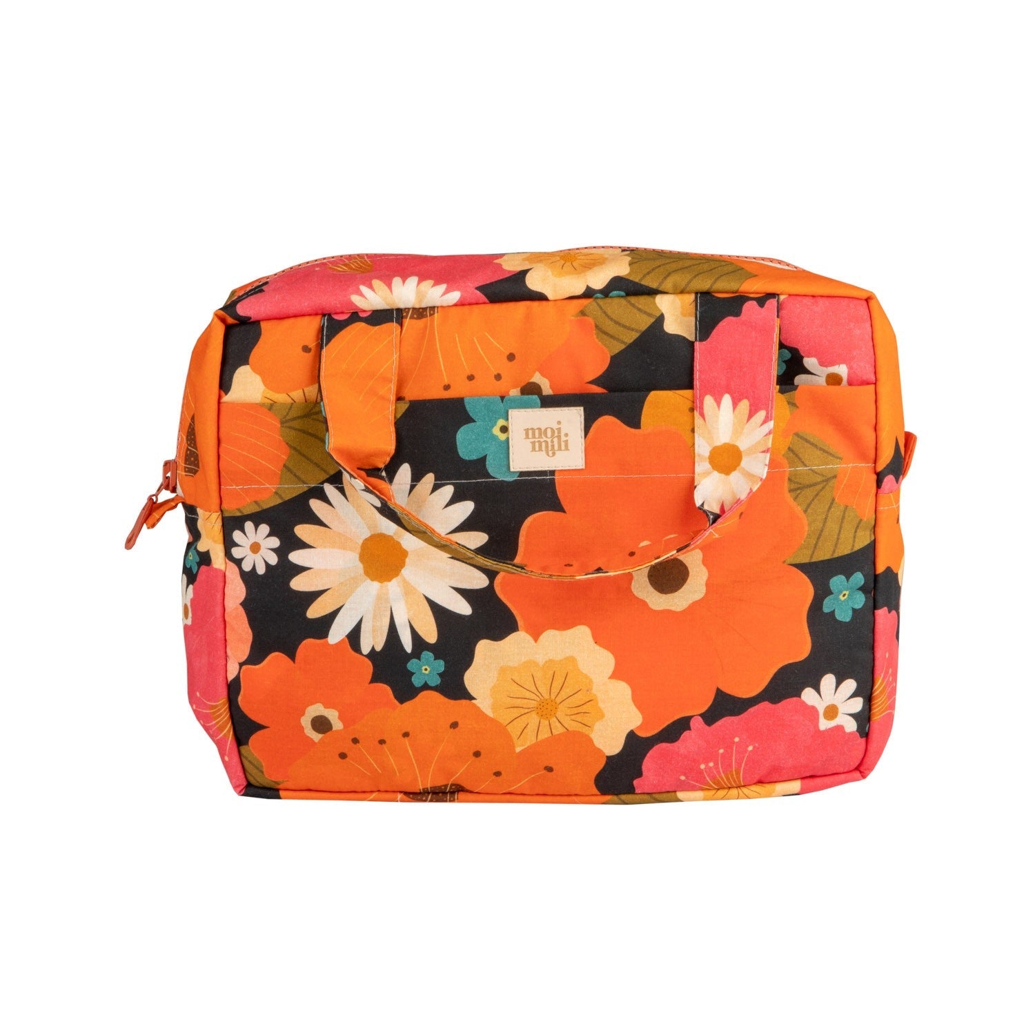 Large Makeup Bag Picnic with Floral Print