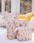 Spacious Spring Garden Makeup Bag