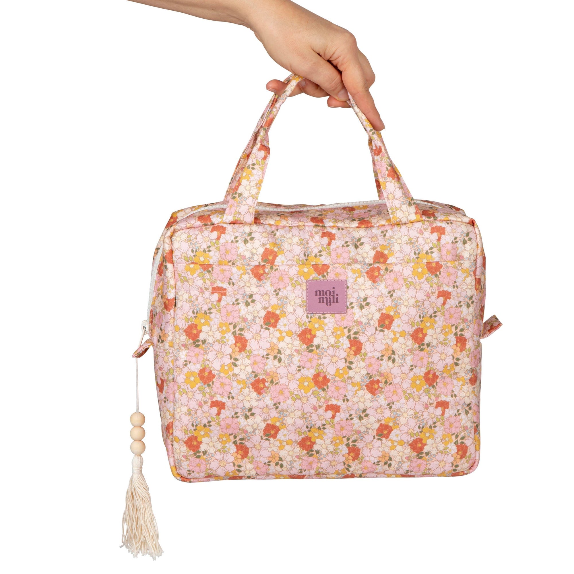 Spacious Spring Garden Makeup Bag
