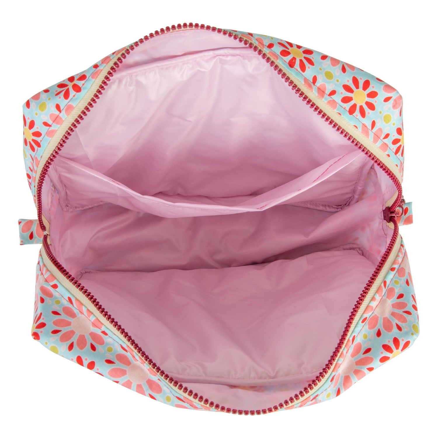 Spacious Red Floral Make Up Bag