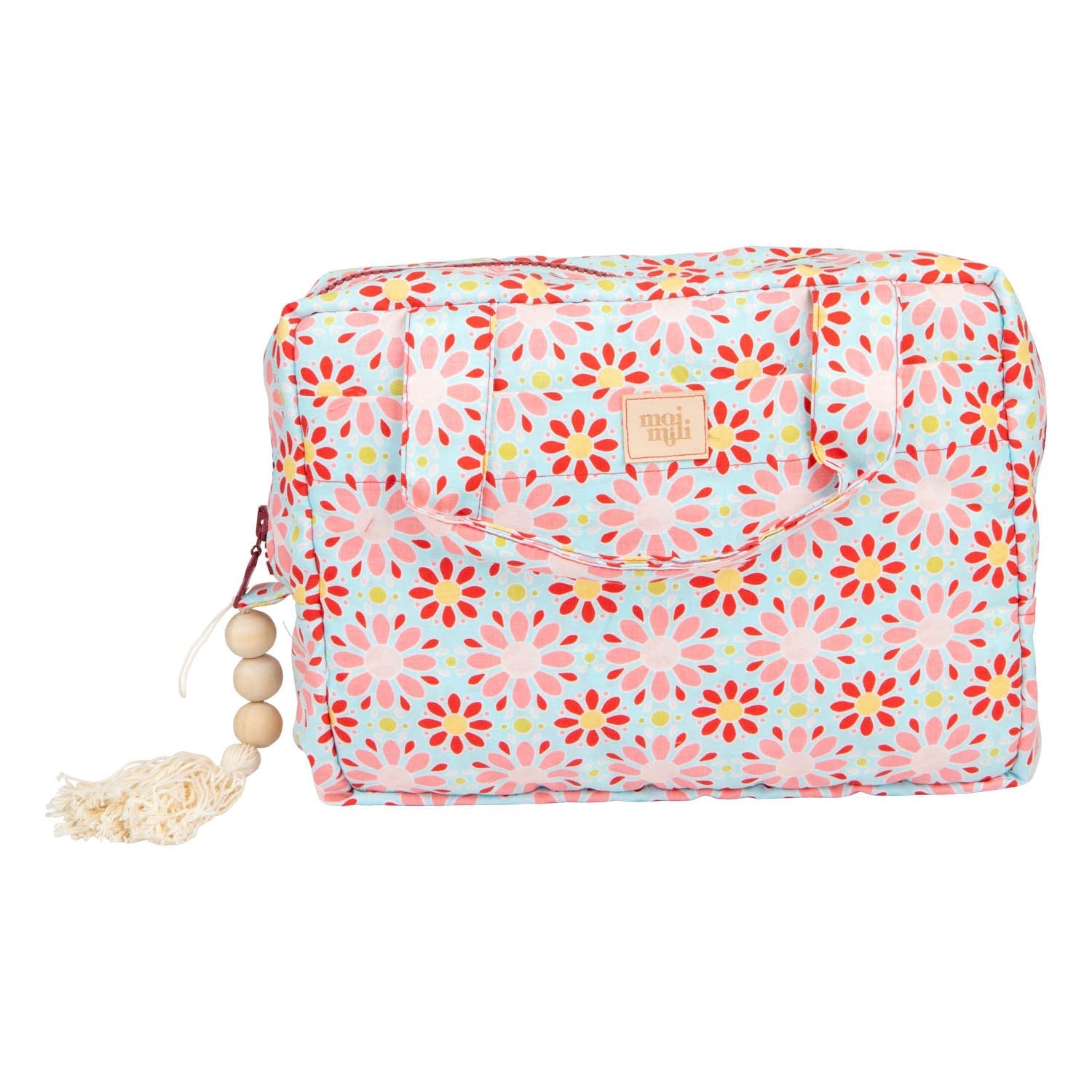 Red Floral Make Up Bag Set of Two