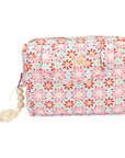 Spacious Red Floral Make Up Bag