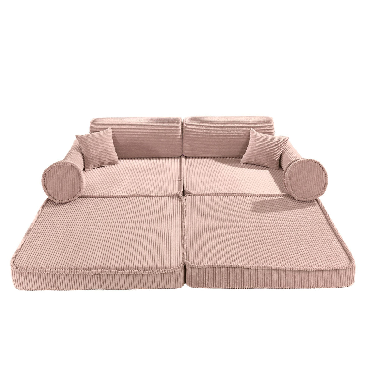 Large Modular Sofa for Kids - Premium Corduroy Powder Pink