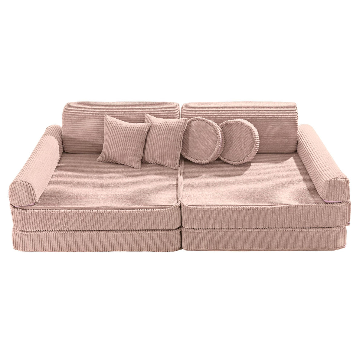 Large Modular Sofa for Kids - Premium Corduroy Powder Pink