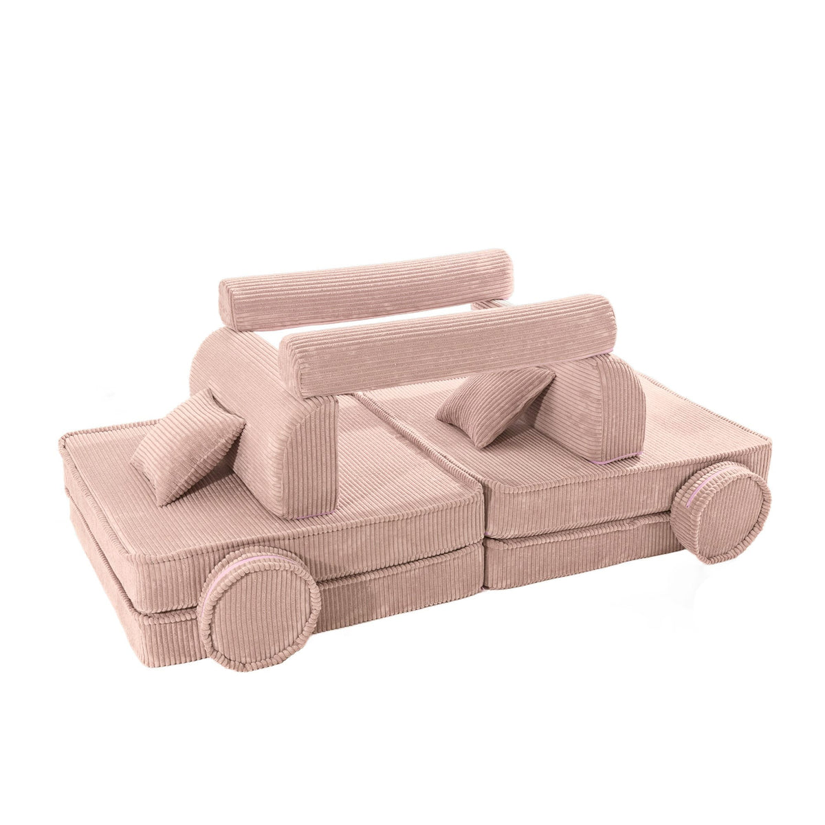 Large Modular Sofa for Kids - Premium Corduroy Powder Pink