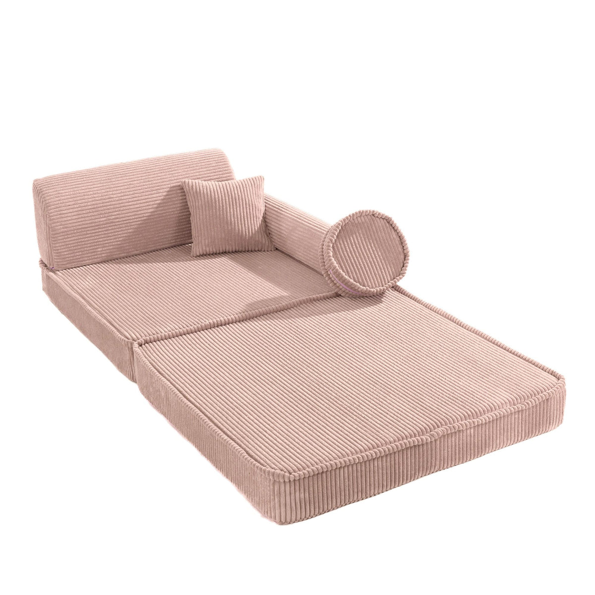 Large Modular Sofa for Kids - Premium Corduroy Powder Pink