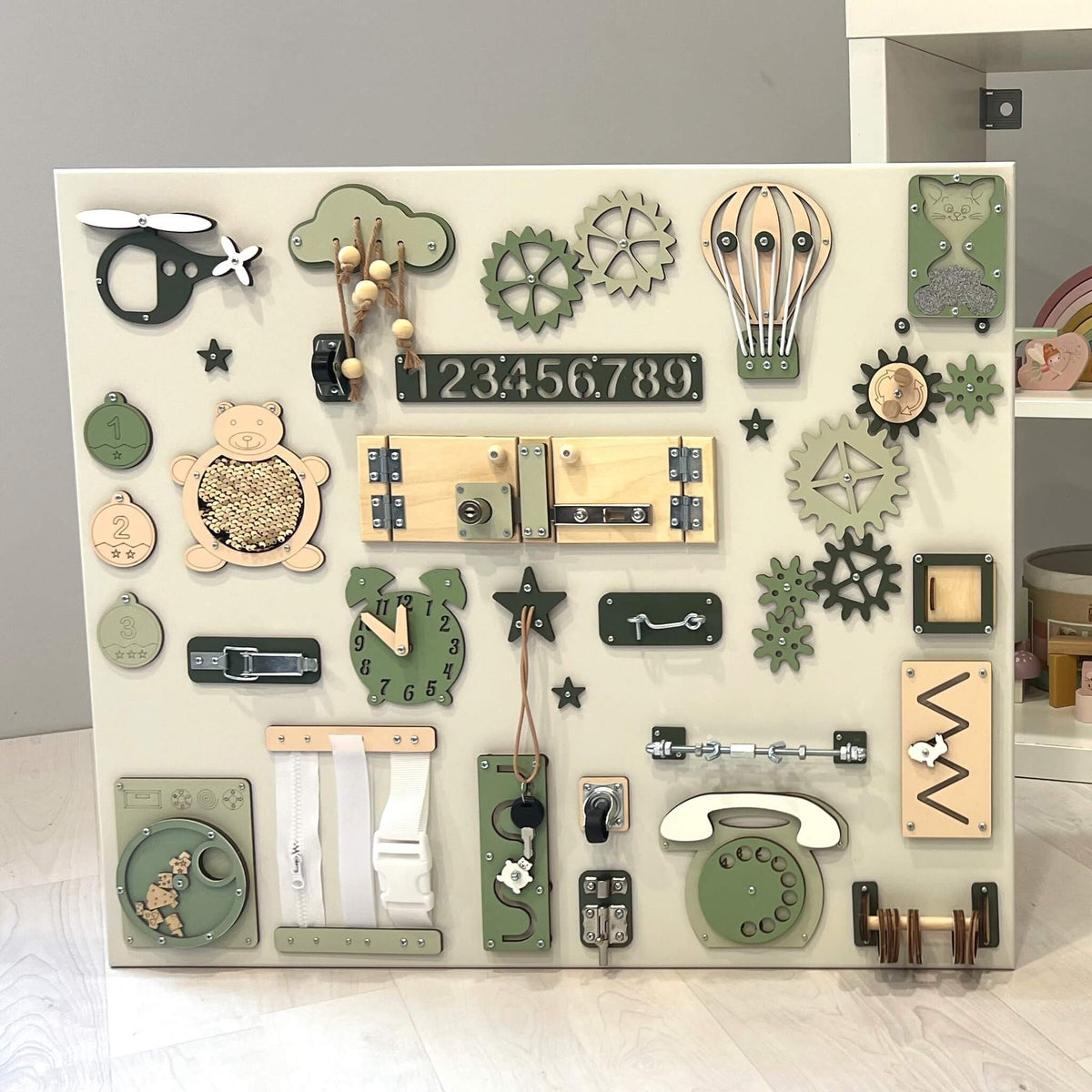 Large Montessori busy board for learning (60×70 cm)