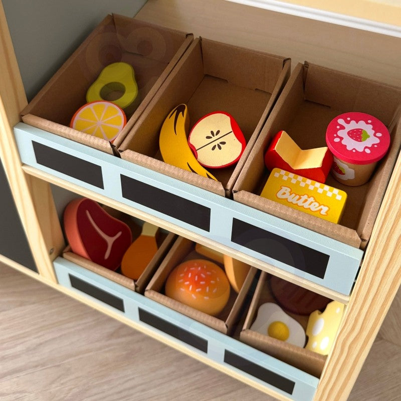 Large Wooden Food Truck Role Play Set 73 Pieces