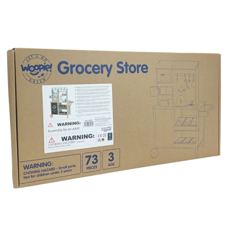 Large Wooden Food Truck Role Play Set 73 Pieces