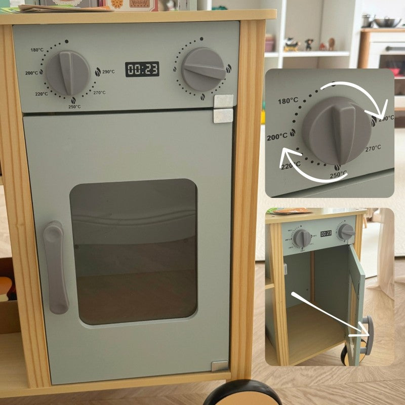 Large Wooden Food Truck Role Play Set 73 Pieces