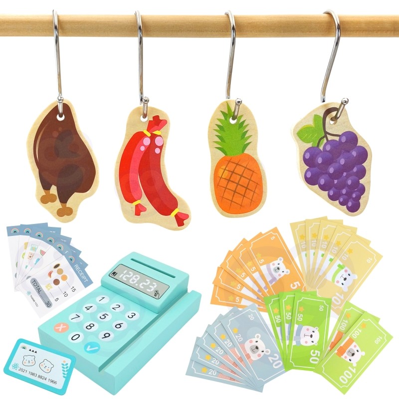 Large Wooden Food Truck Role Play Set 73 Pieces