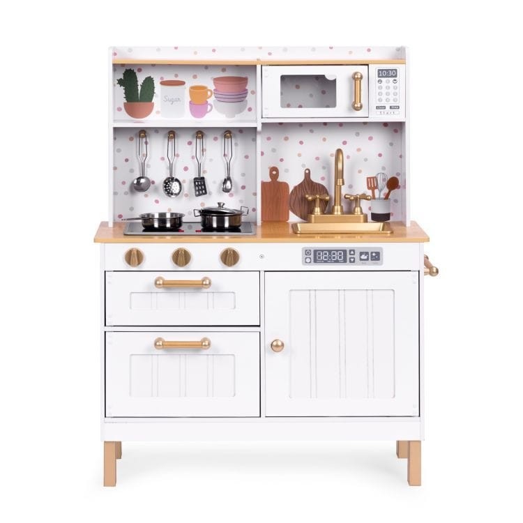 Wooden Play Kitchen with Lights and Sounds