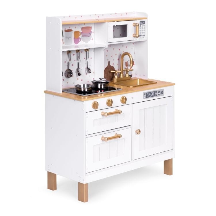 Wooden Play Kitchen with Lights and Sounds