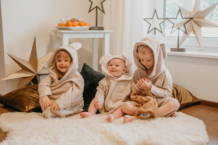 Toddler Bamboo Terry Hooded Poncho - Warm & Soft